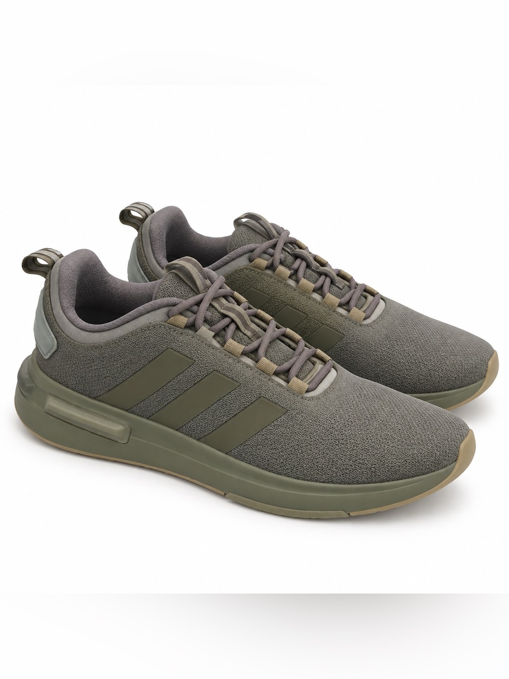 adidas Men’s RACER TR23 Running Sneaker, MEN’S 13, Olive Strata Silver Pebble